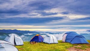 camping, campsite, tents